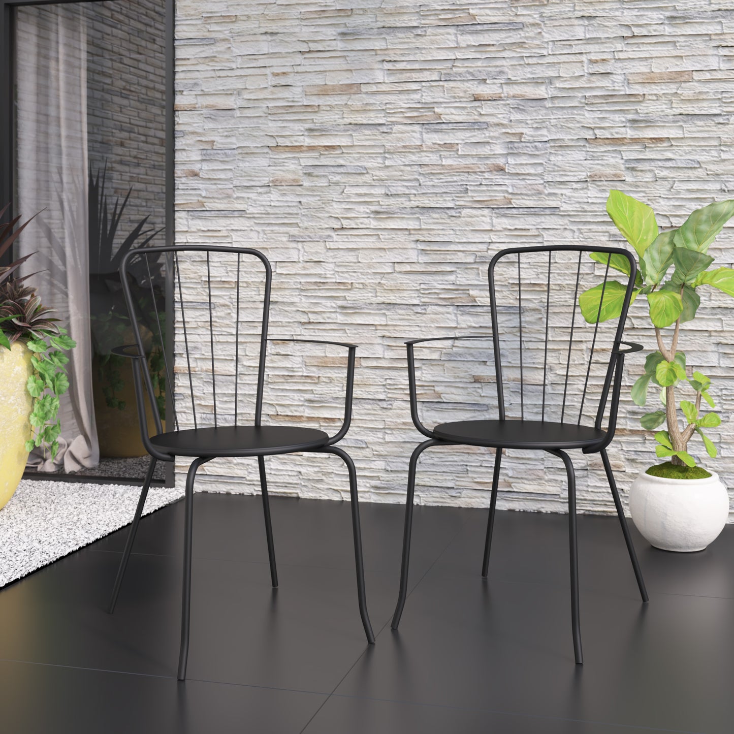 TK Classics Outdoor Dining Chairs, Set of 2