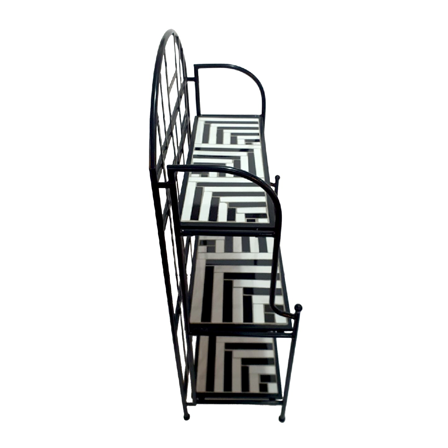 TK Classics Plant Stand with Mosaic Tile Shelves
