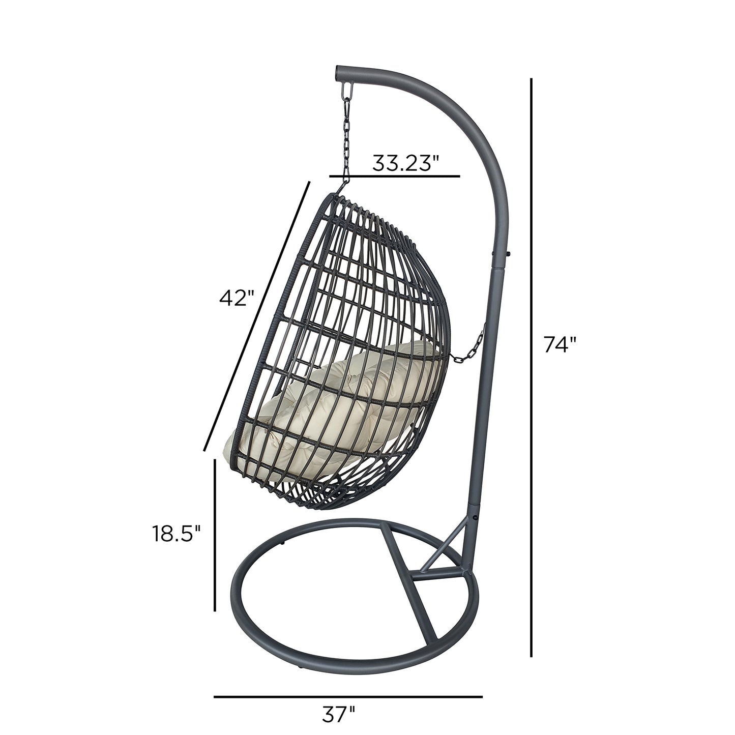 TK Classics Swing Egg Chair Hammock with Cushion and Stand