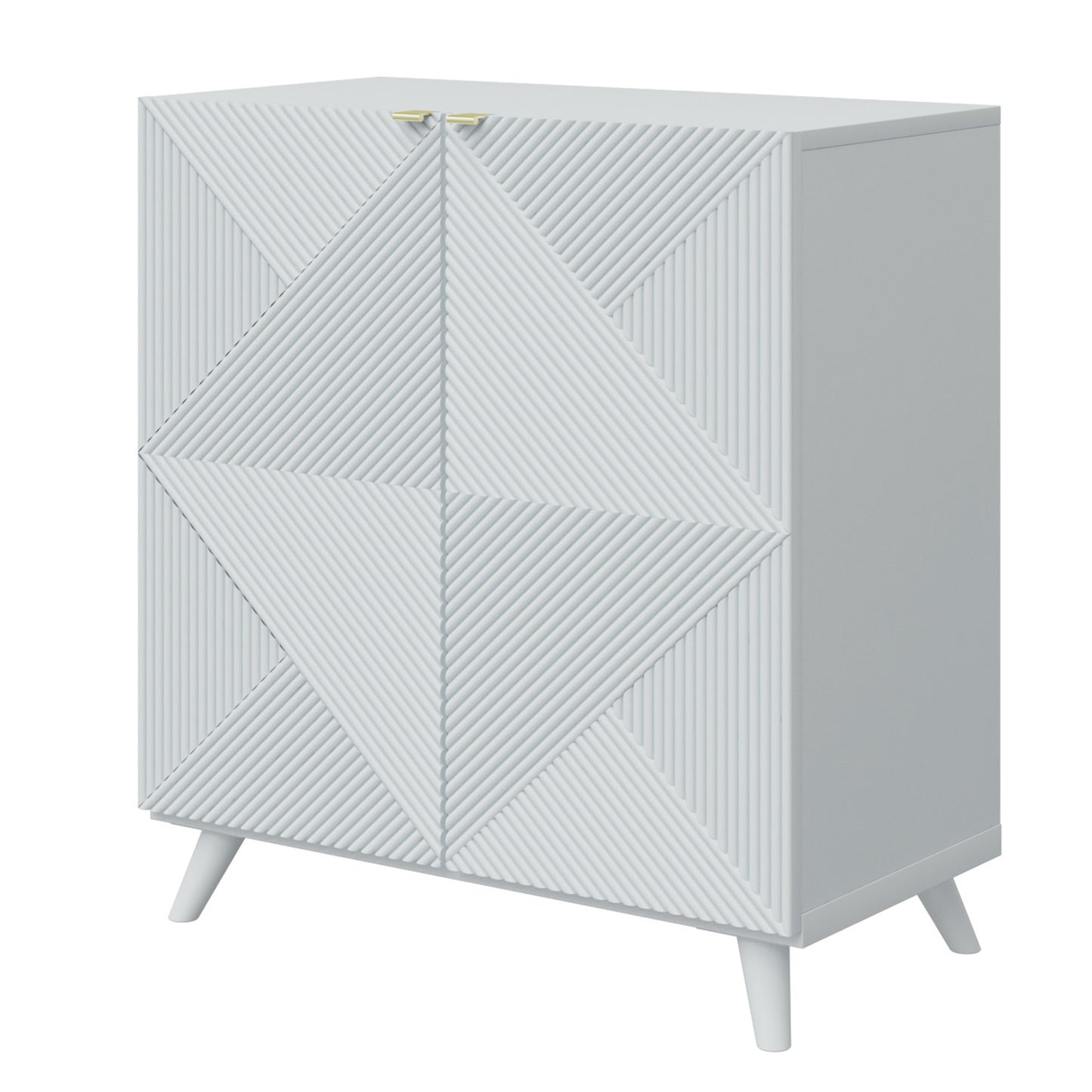 Accent Cabinet with Geometric Pattern Doors