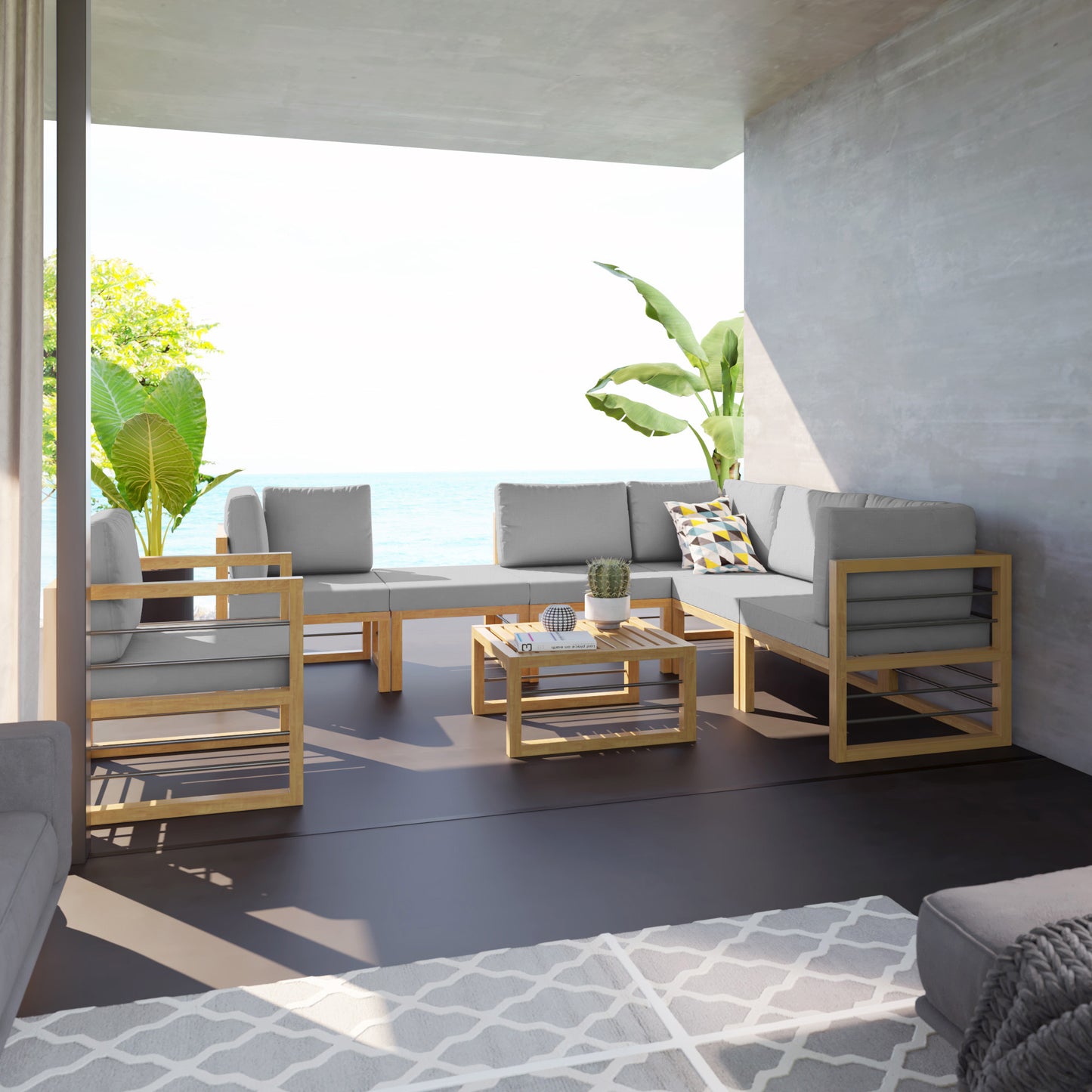 TK Classics 8 Piece Aluminum Outdoor Conversation Set