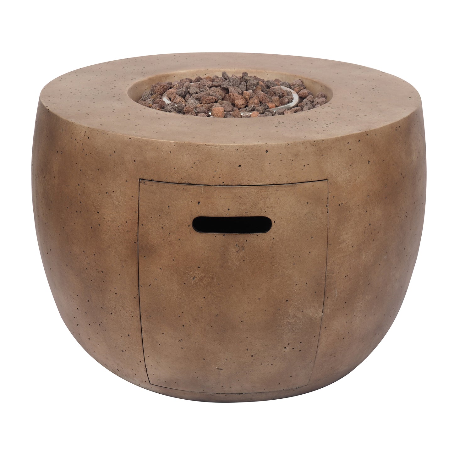 TK Classics 34.5” Round Fire Pit with Travertine Stone Finish