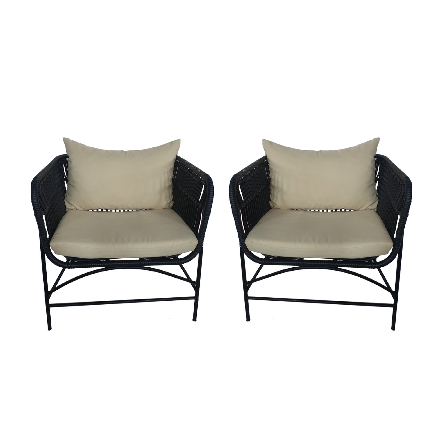 TK Classics Outdoor Arm Chairs with Cushions, Set of 2