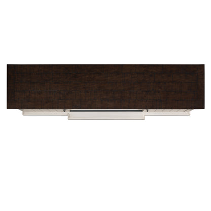 Cabaret TV Stand for TVs up to 80” with 32” 3D Infrared Quartz Electric Fireplace, Weathered White