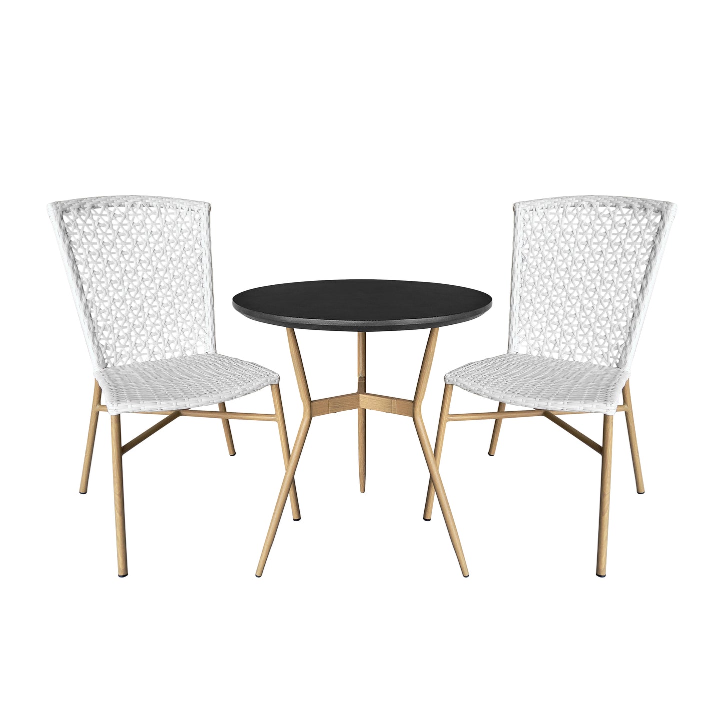 TK Classics 3 Piece Outdoor Dining Set with Tapered Legs