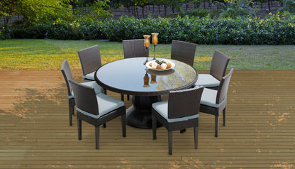 Belle 7 Piece Round Outdoor Patio Wicker Dining Set with Cushions