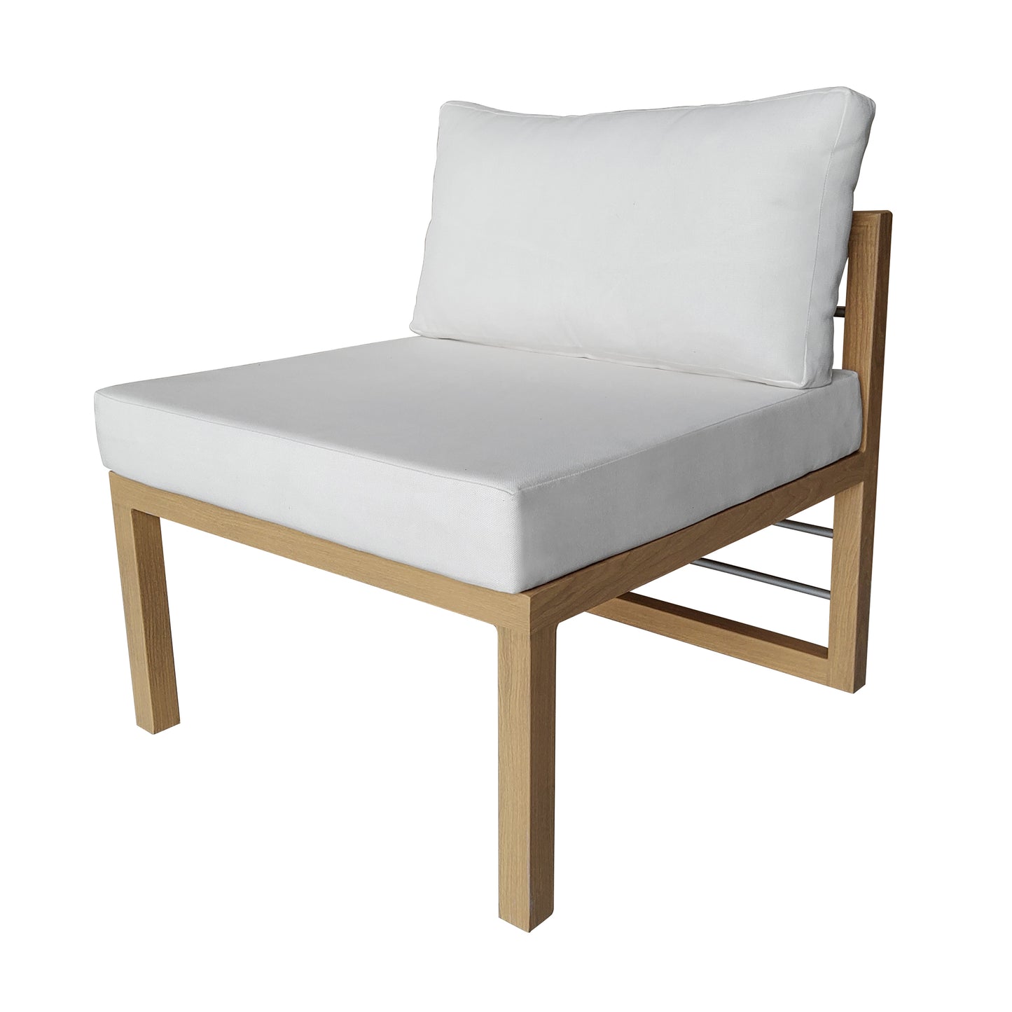 TK Classics Outdoor Aluminum Armless Sofa Seats, Set of 2