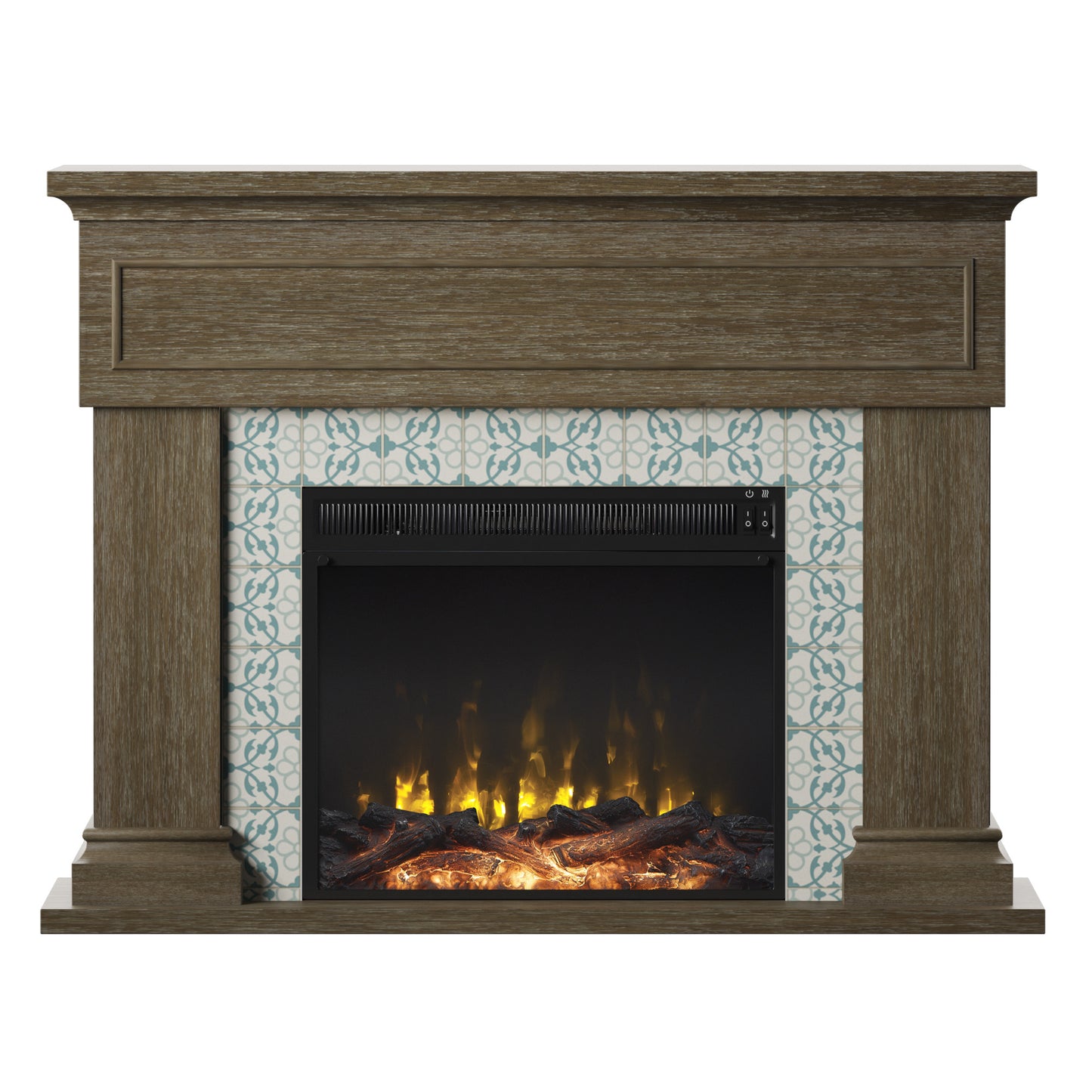 Wall Mantel Electric Fireplace with Reversible Surround
