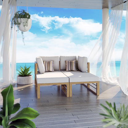 TK Classics 4 Piece Aluminum Outdoor Sectional Sunbed