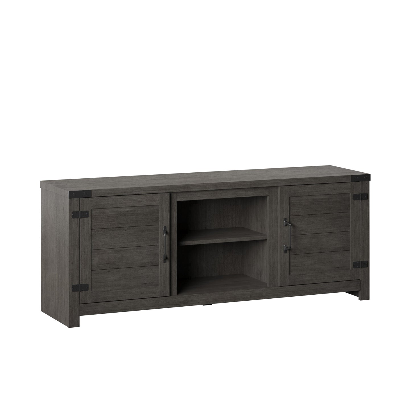TV Stand for TVs up to 65" with Planked Doors and Nail Head Details