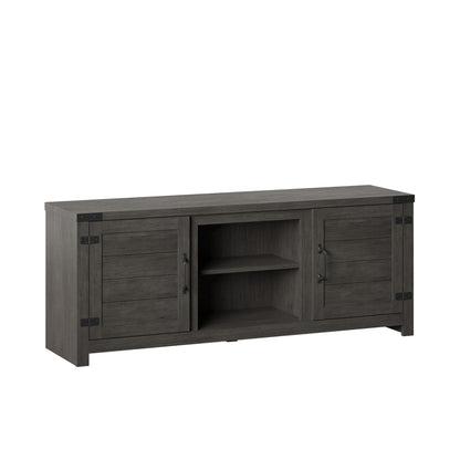 TV Stand for TVs up to 65" with Planked Doors and Nail Head Details