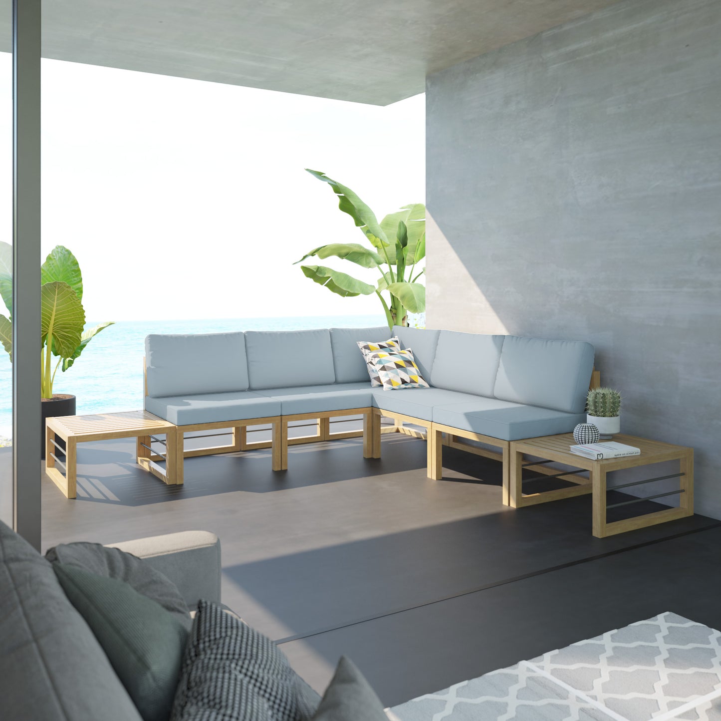 TK Classics 7 Piece Aluminum Outdoor Conversation Set