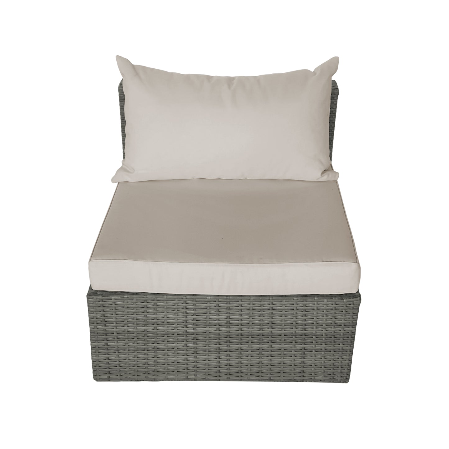 TK Classics Outdoor Armless Sofa Seats with Cushions, Set of 2