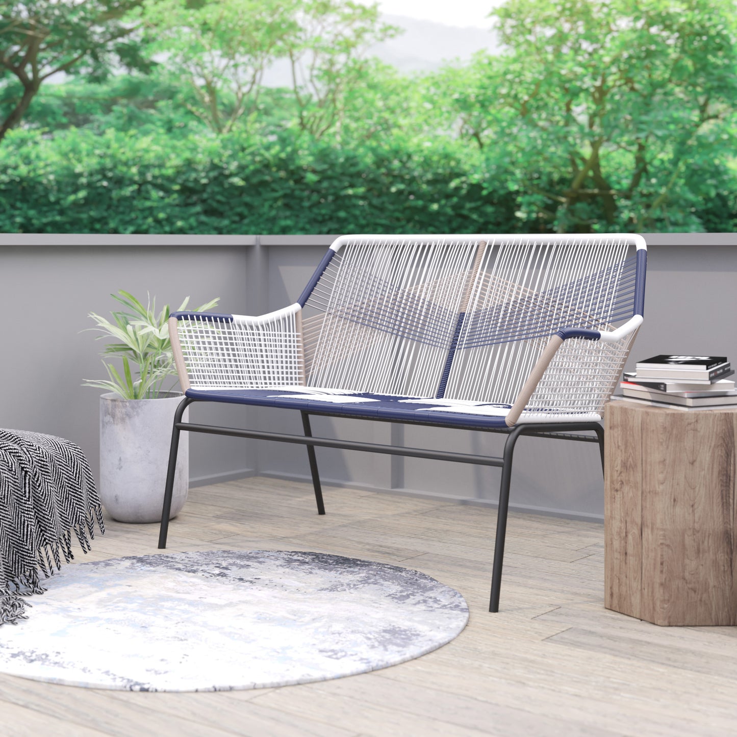 TK Classics Wrapped Rope Outdoor Loveseat for 2 People