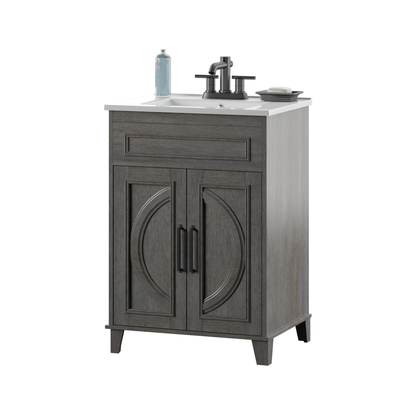 Renton 24" Single Bathroom Vanity with Decorative Mullions