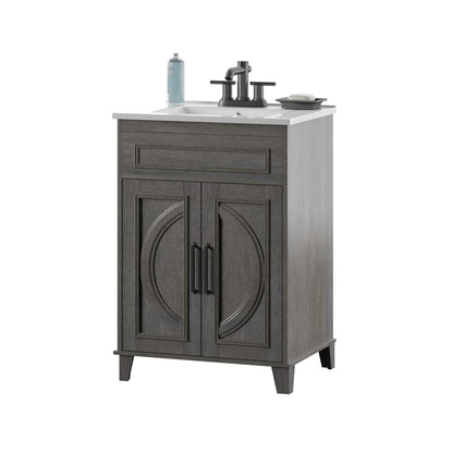 Renton 24" Single Bathroom Vanity with Decorative Mullions