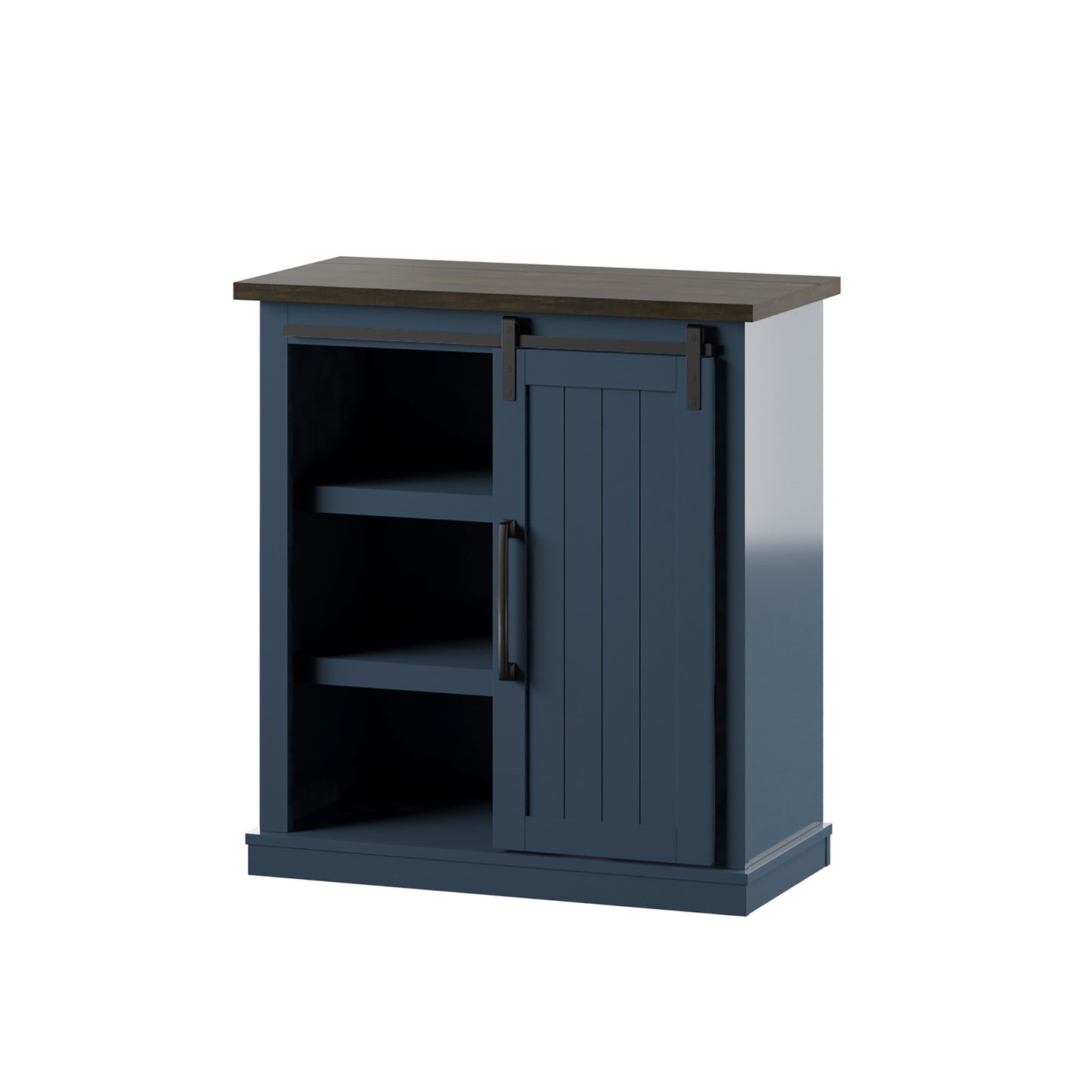 Accent Cabinet with Sliding Barn Door and Adjustable Shelving