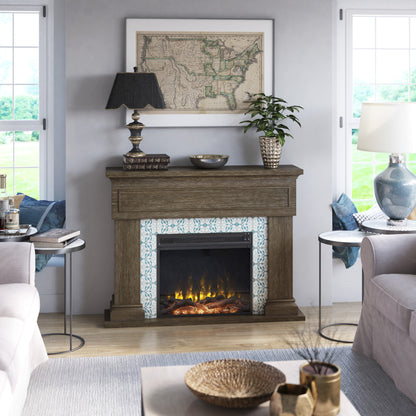 Wall Mantel Electric Fireplace with Reversible Surround