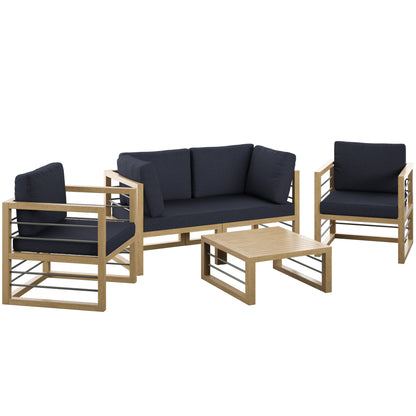 TK Classics 5 Piece Aluminum Outdoor Conversation Set