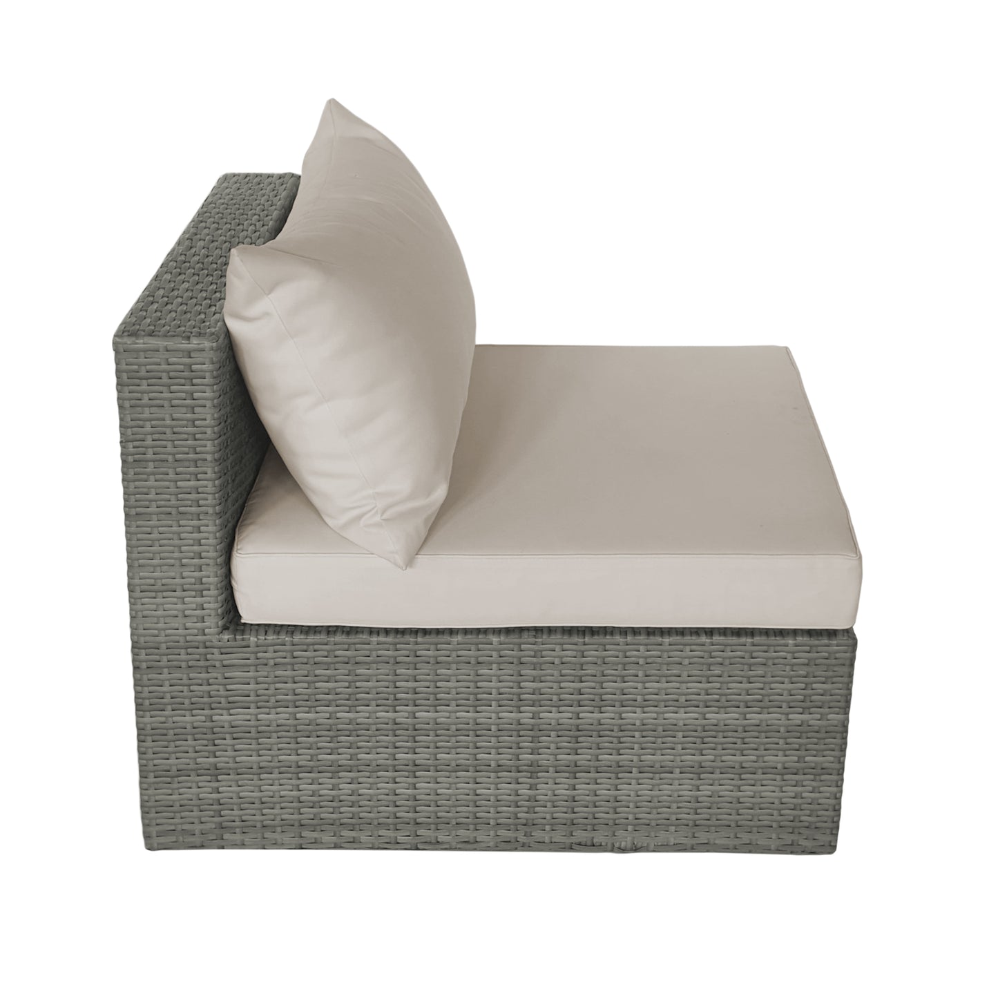 TK Classics Outdoor Armless Sofa Seats with Cushions, Set of 2