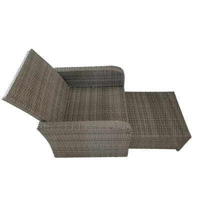 TK Classics Club Chair with Ottoman in Gray Wicker
