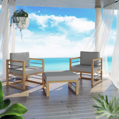 TK Classics 3 Piece Aluminum Outdoor Conversation Set