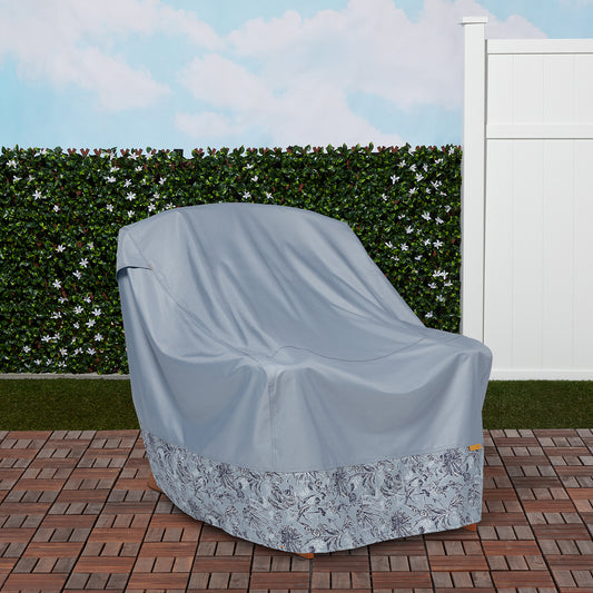 Vera Bradley by Classic Accessories Water-Resistant Adirondack Patio Chair Cover, 32 x 34 x 32 Inch, Rain Forest Toile Gray