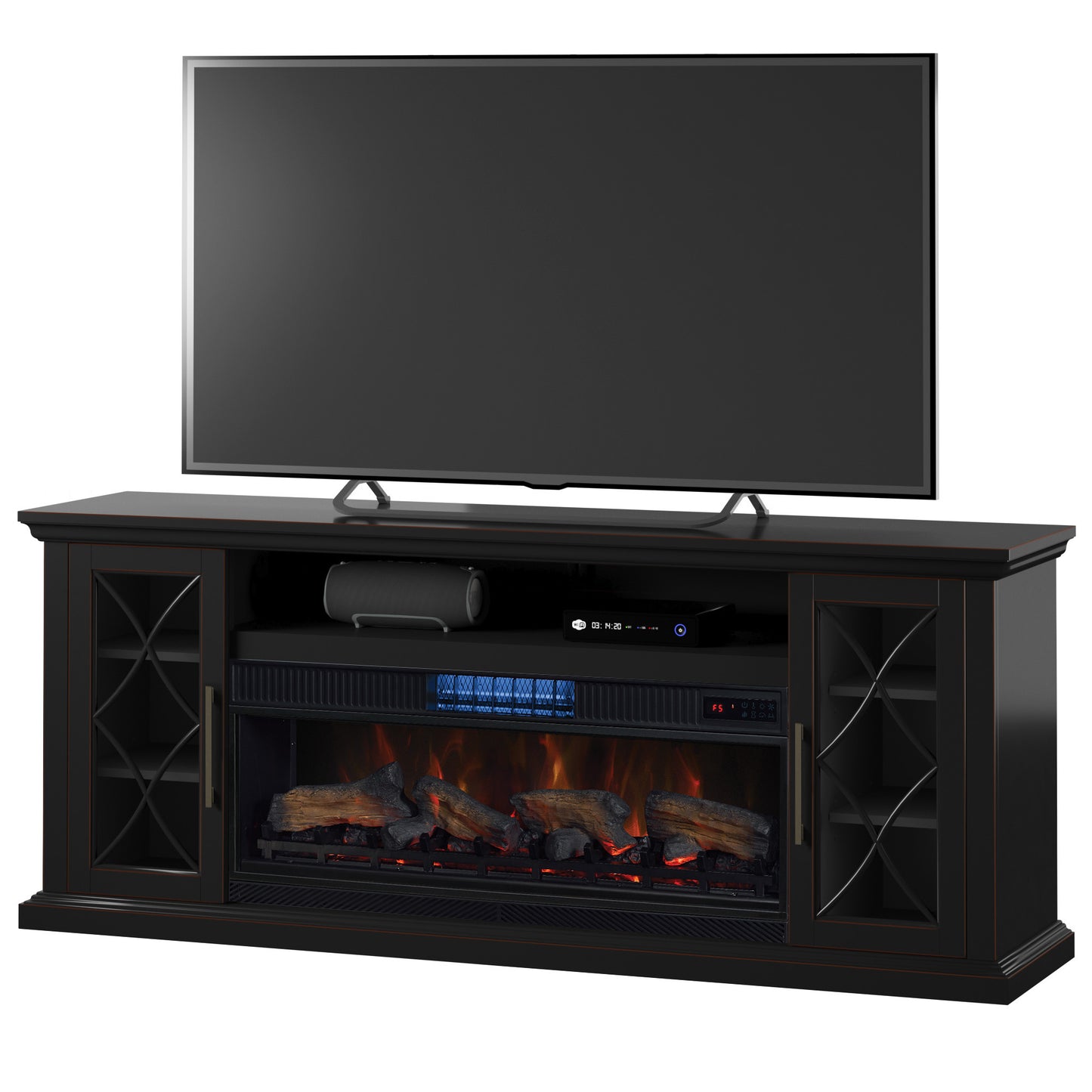 Tresanti® Millbrae TV Console with ClassicFlame® CoolGlow™ 2-in-1 electric fireplace and fan