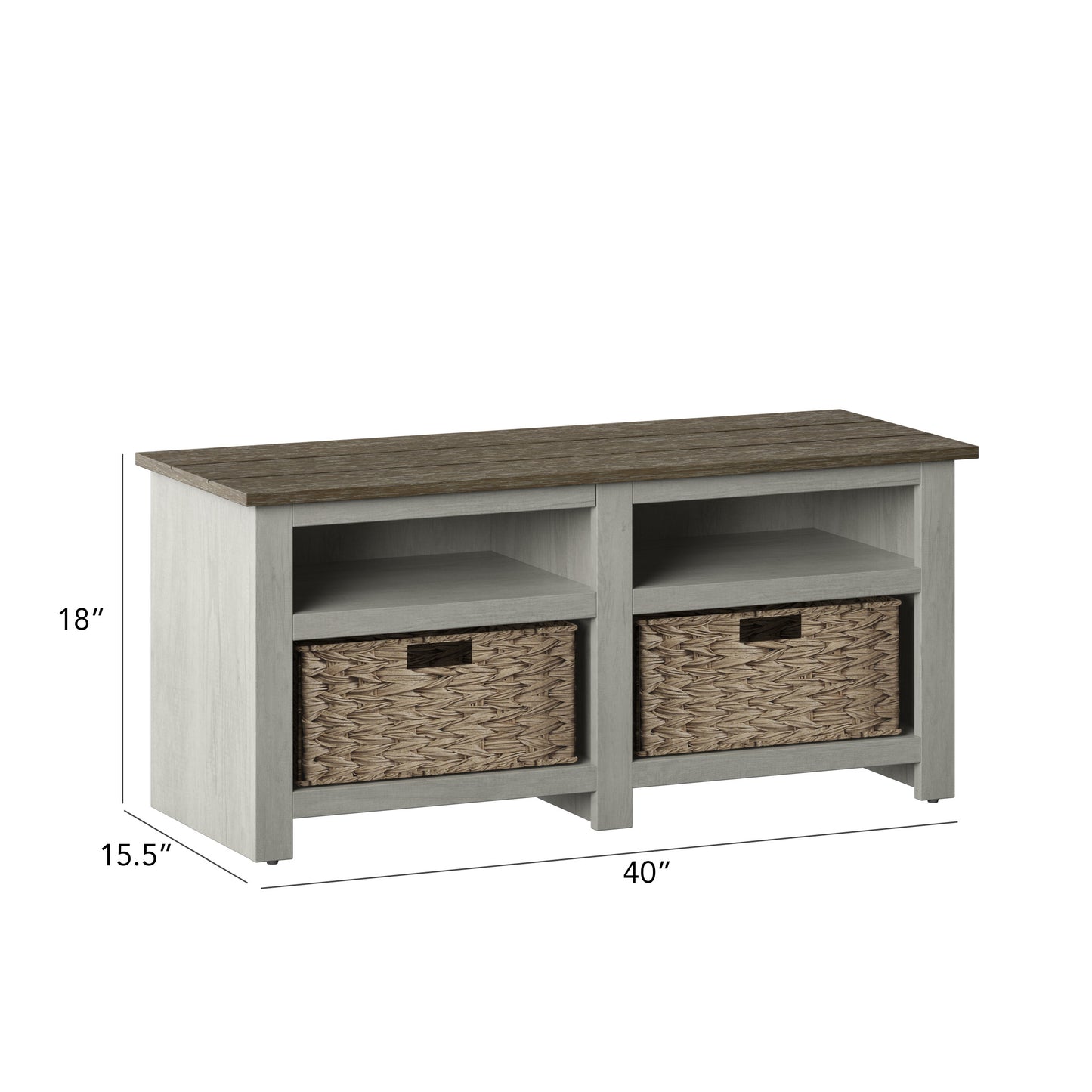 Storage Bench with Included Baskets