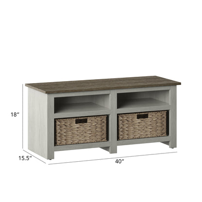 Storage Bench with Included Baskets