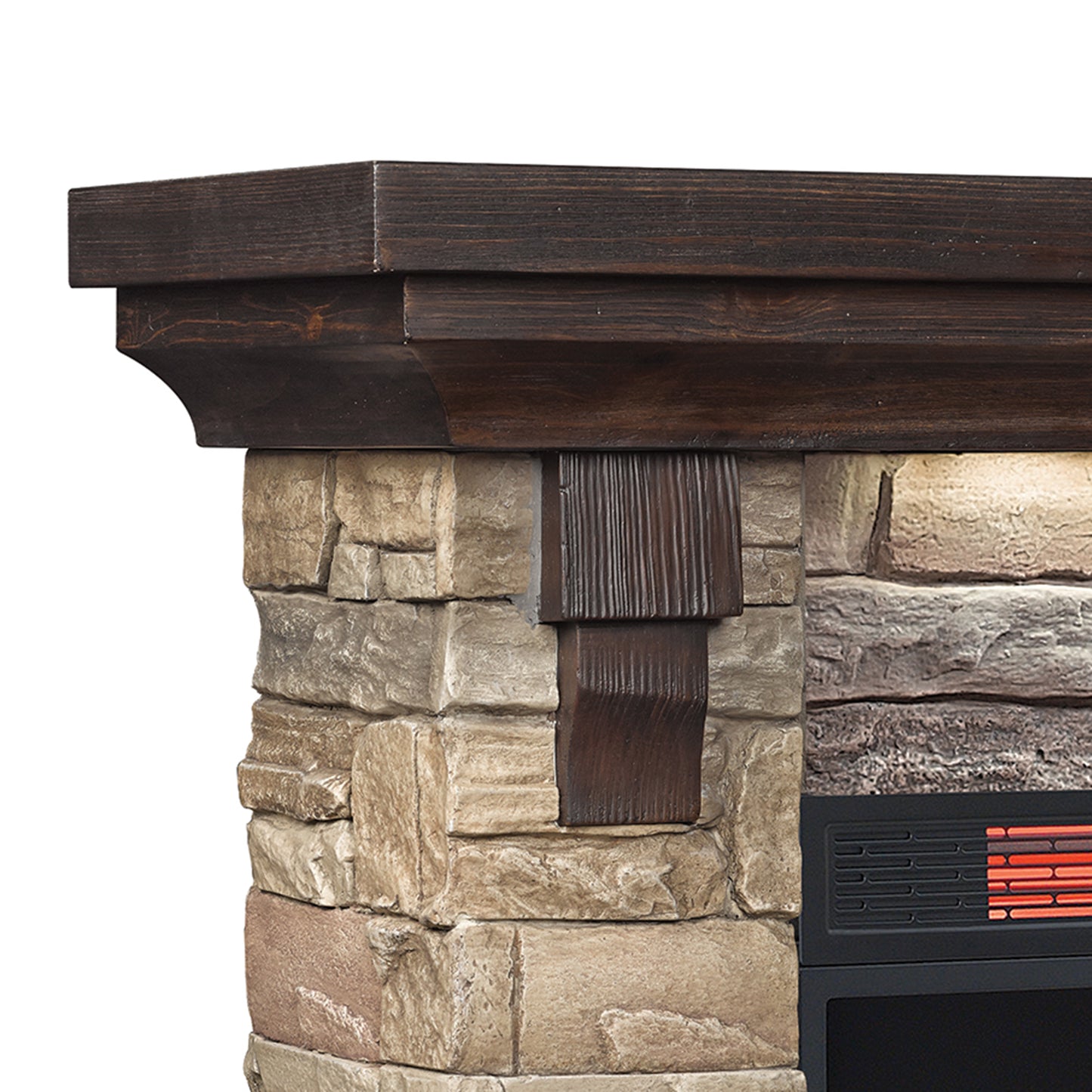 Eugene Wall Electric Fireplace Mantel, Aged Coffee (Electric Fireplace sold separately)