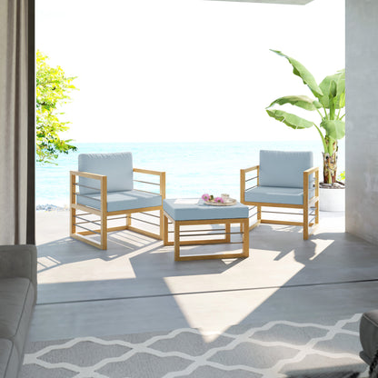 TK Classics 3 Piece Aluminum Outdoor Conversation Set