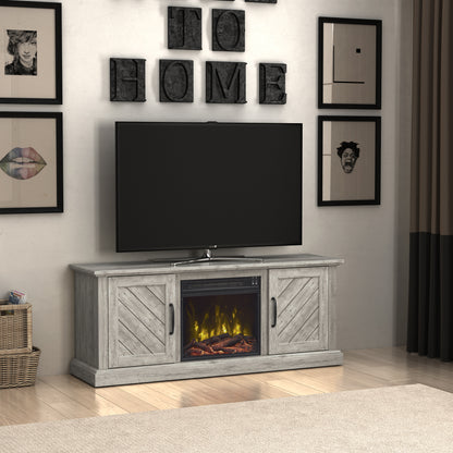 Belcrest TV Stand for TVs up to 60" with Electric Fireplace,  Valley Pine