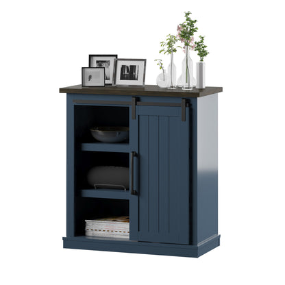 Accent Cabinet with Sliding Barn Door and Adjustable Shelving