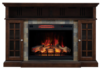 Lakeland TV Stand for TVs up to 65", Roasted Cherry (Electric Fireplace Insert sold separately)
