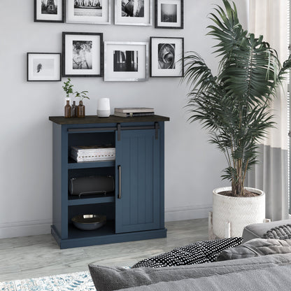 Accent Cabinet with Sliding Barn Door and Adjustable Shelving