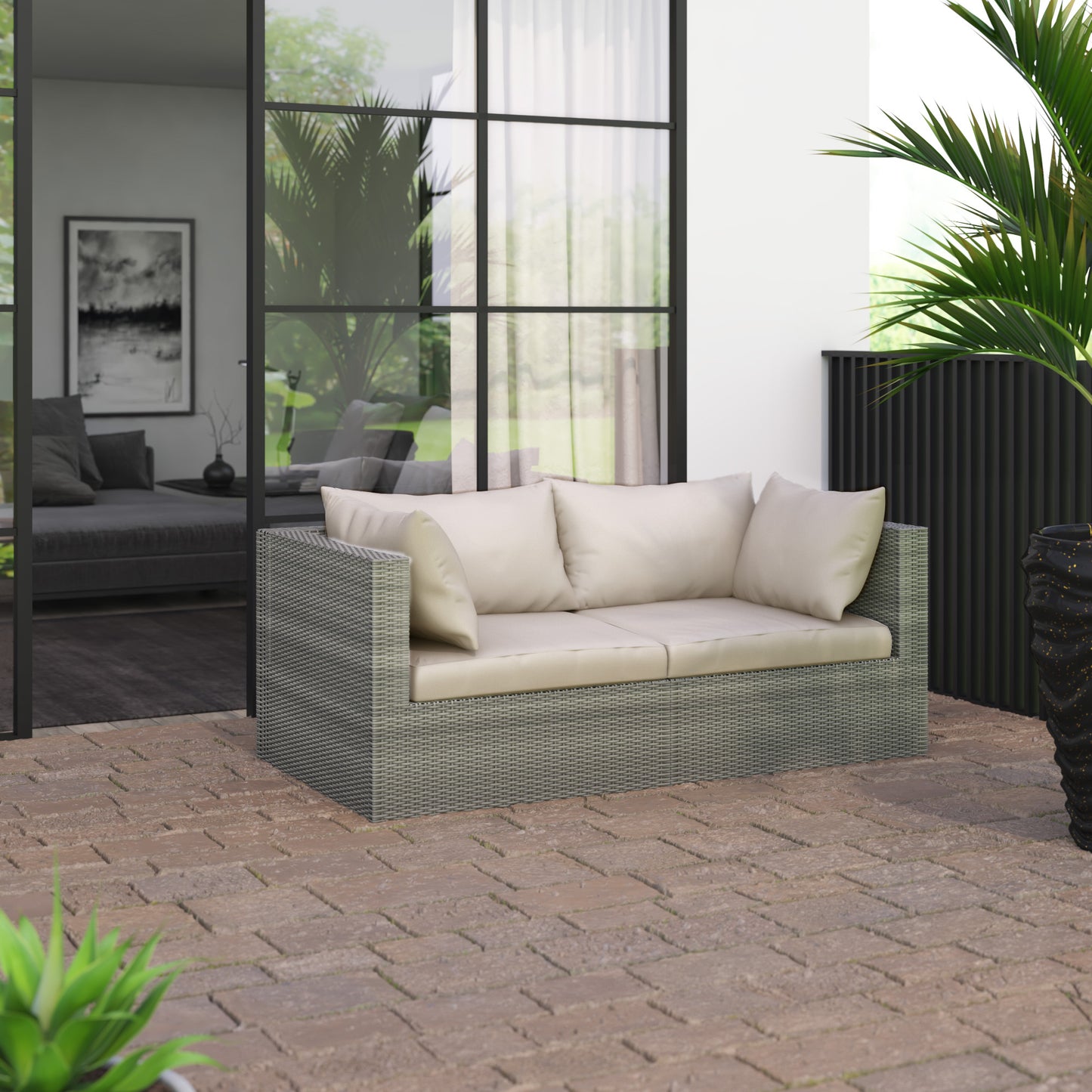 TK Classics 2 Piece Outdoor Sectional Loveseat