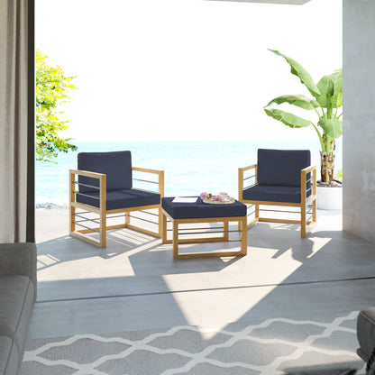 TK Classics 3 Piece Aluminum Outdoor Conversation Set