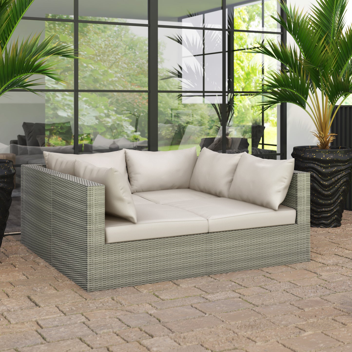 TK Classics 4 Piece Outdoor Sectional Sunbed