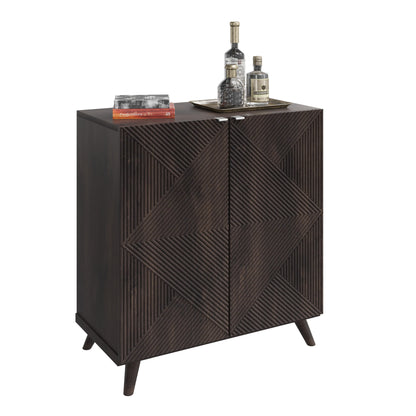 Accent Cabinet with Geometric Pattern Doors