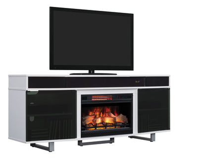 Enterprise TV Stand for TVs up to 80", Imperial Gray (Electric Fireplace sold separately)