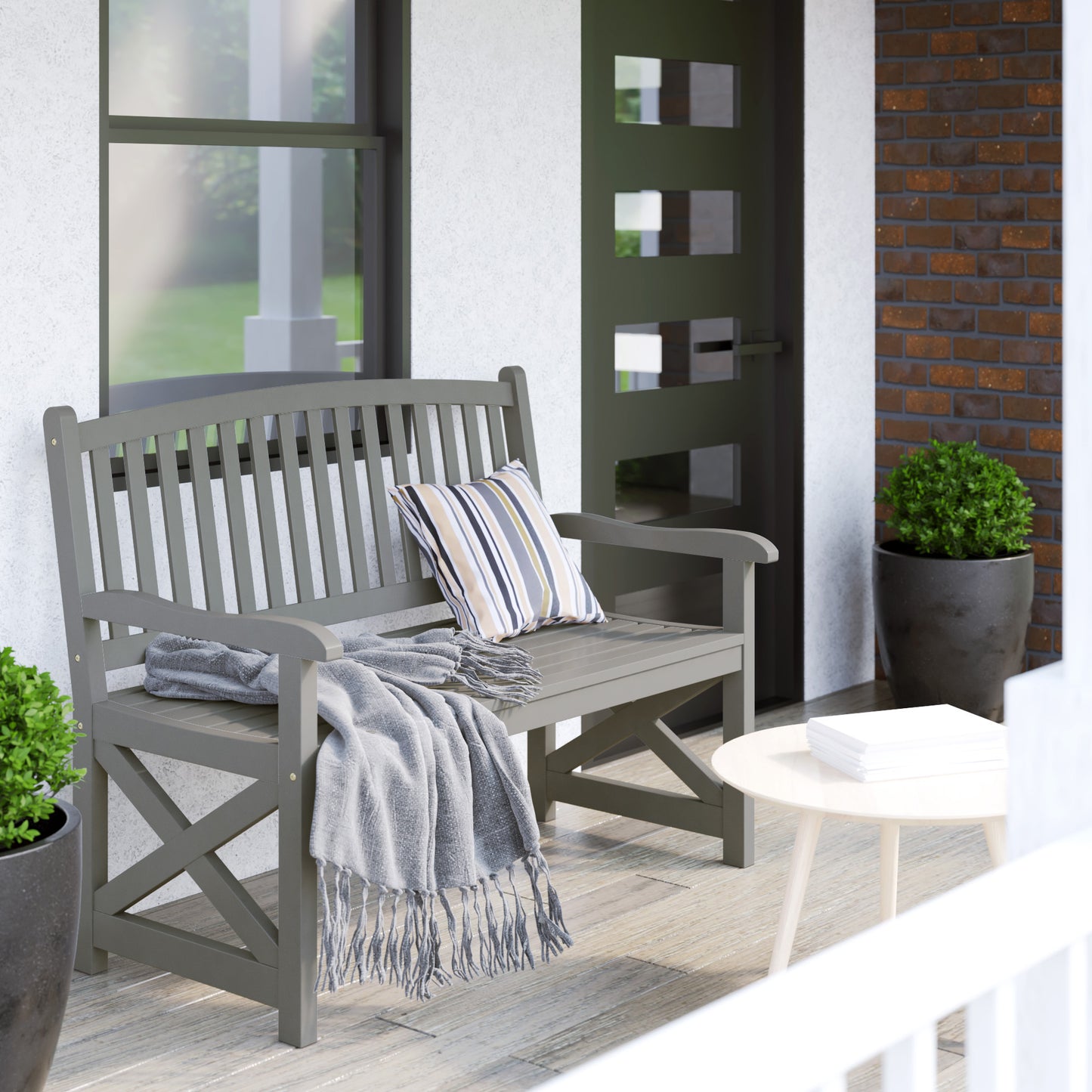 TK Classics Outdoor Acacia Bench