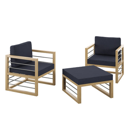 TK Classics 3 Piece Aluminum Outdoor Conversation Set