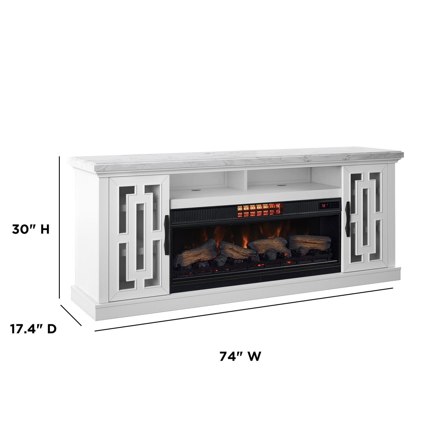 Tresanti® Kerrigan TV Console with ClassicFlame® CoolGlow® 2-in-1 Electric Fireplace and Fan