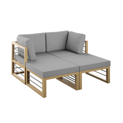 TK Classics 4 Piece Aluminum Outdoor Sectional Sunbed