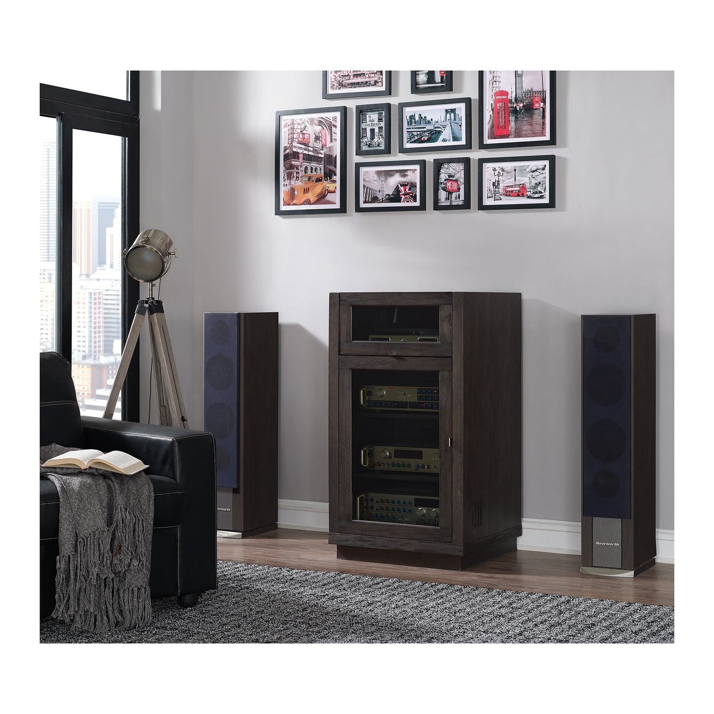 Coltrane Stereo Cabinet with Lift Top for Record Player