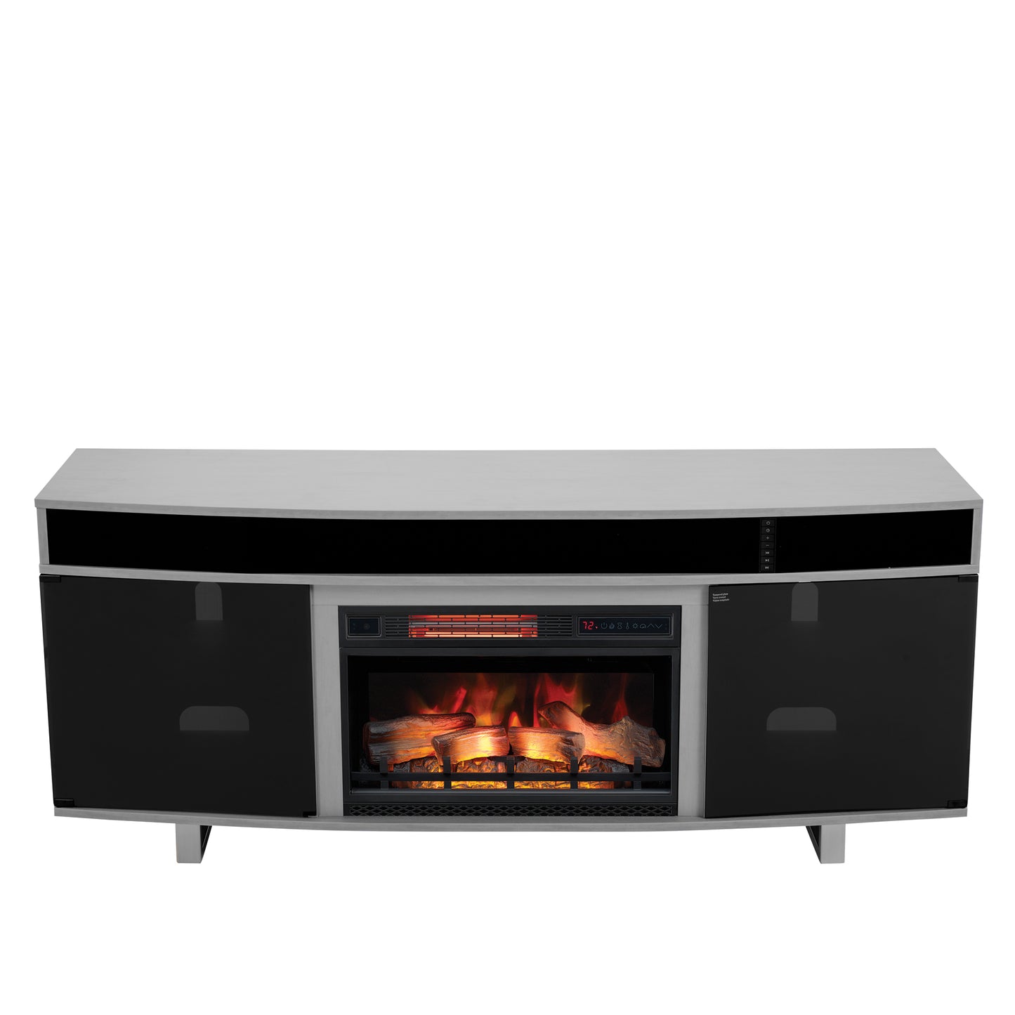 Enterprise TV Stand for TVs up to 80", Imperial Gray (Electric Fireplace sold separately)