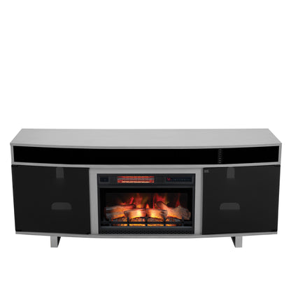 Enterprise TV Stand for TVs up to 80", Imperial Gray (Electric Fireplace sold separately)