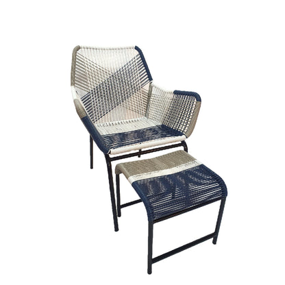 TK Classics Outdoor Wicker Contemporary Lounge Chair with Ottoman