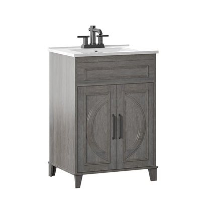 Renton 24" Single Bathroom Vanity with Decorative Mullions